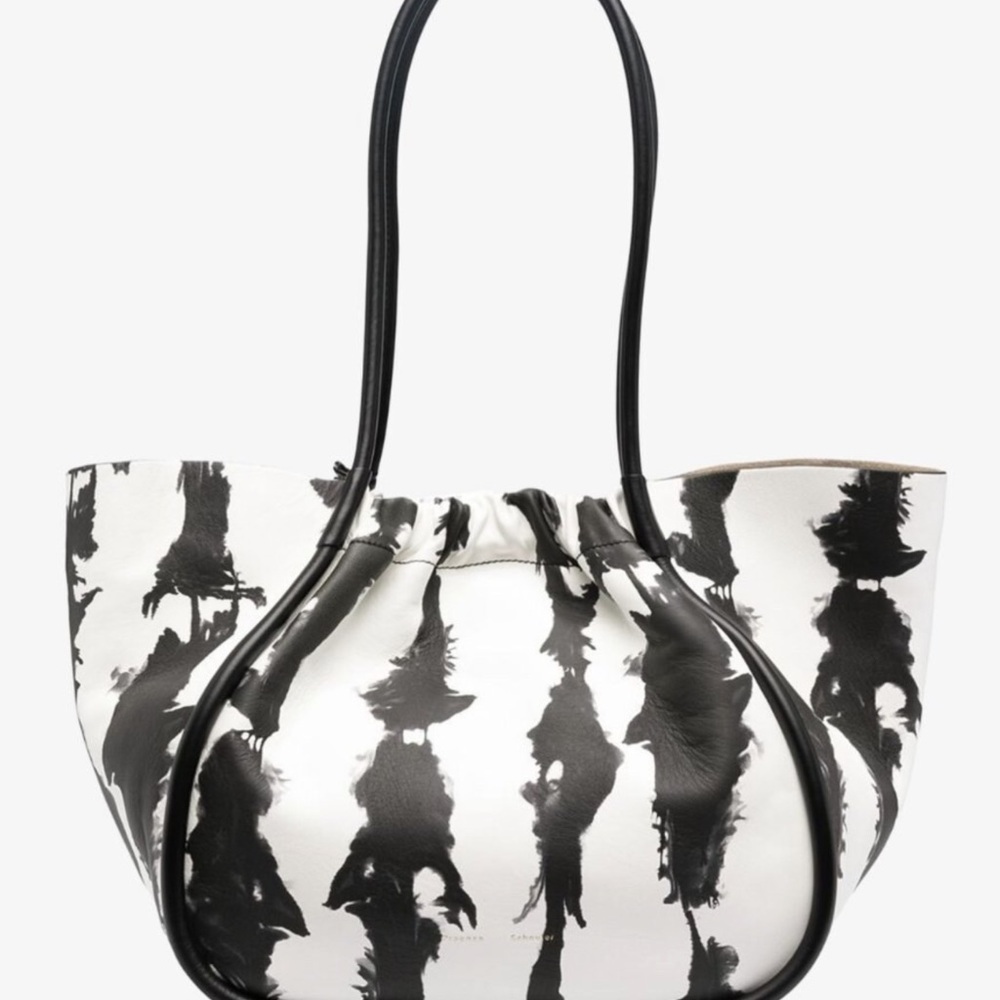Proenza Schouler Large Ruched Leather Shoulder Tie-Dye Tote Bag